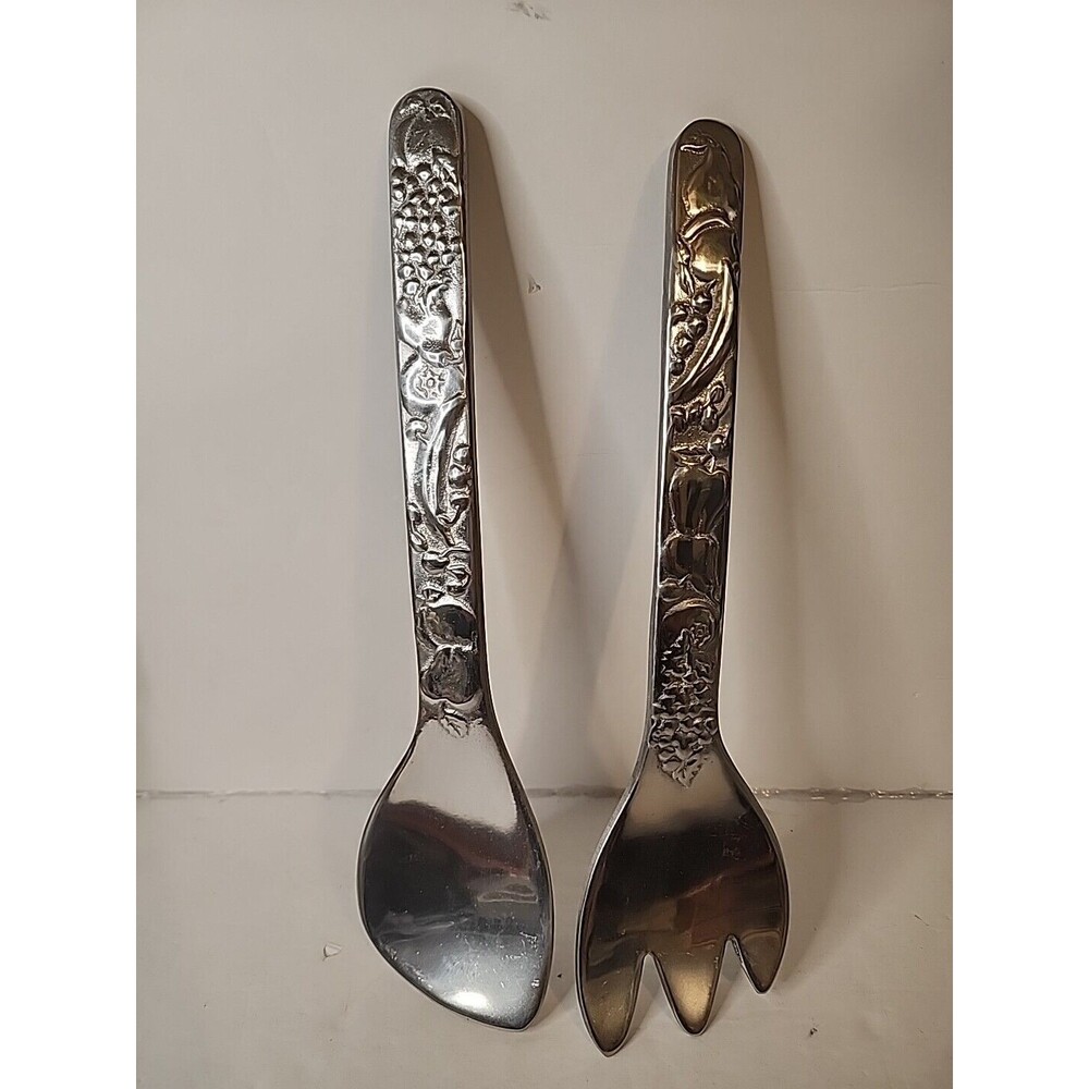 Wilton Armetale Pewter Salad Fork & Spoon Fruit Grapes Serving Set
